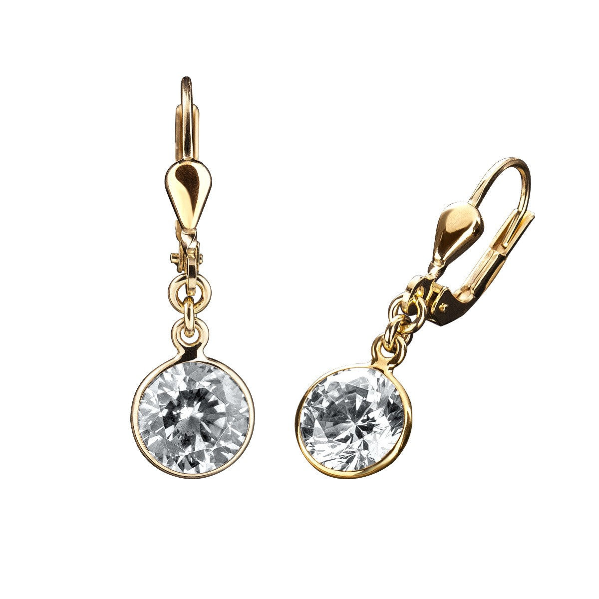 Earrings 333 gold zirconia white