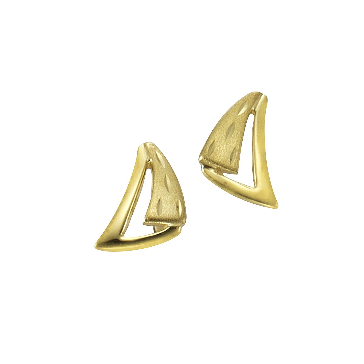 Stud earrings 333/- gold 0.9cm diamond-coated