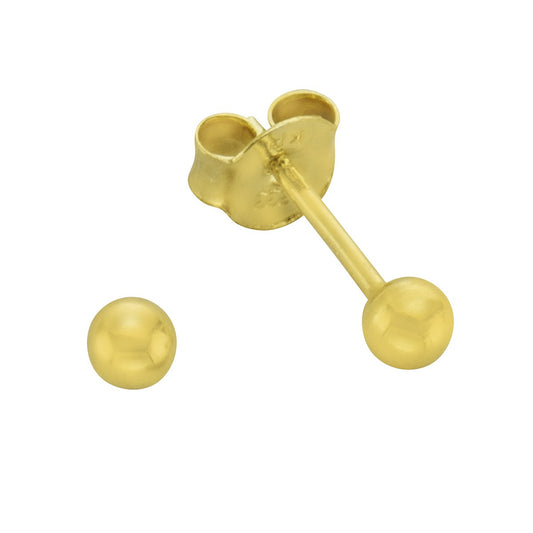 Stud earrings 585 gold ball 3mm