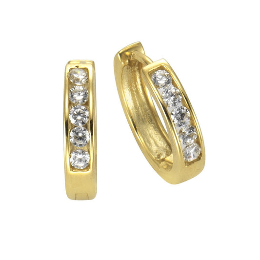 Hoop earrings 333 gold zirconia white