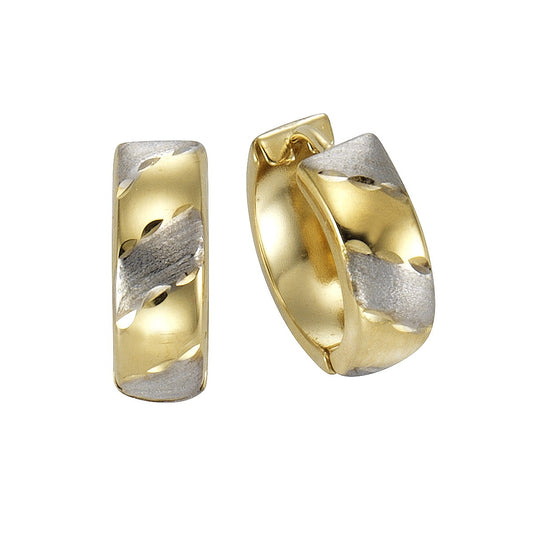 Hoop earrings 333 gold two-tone 15mm