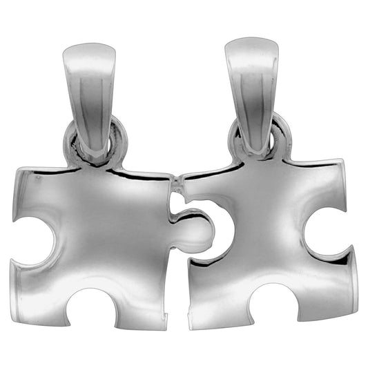 Anhänger 925/- Sterling Silber rhodiniert 1,7cm Puzzle