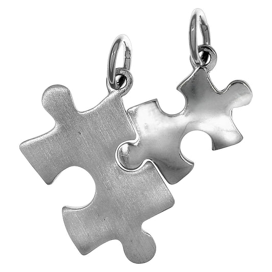 925 sterling silver rhodium-plated 2 pieces. puzzle