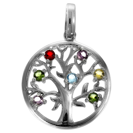 925 sterling silver rhodium plated tree of life