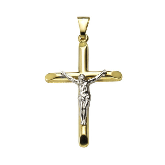 Anhänger Jesus Kreuz 333 Gold zweifarbig