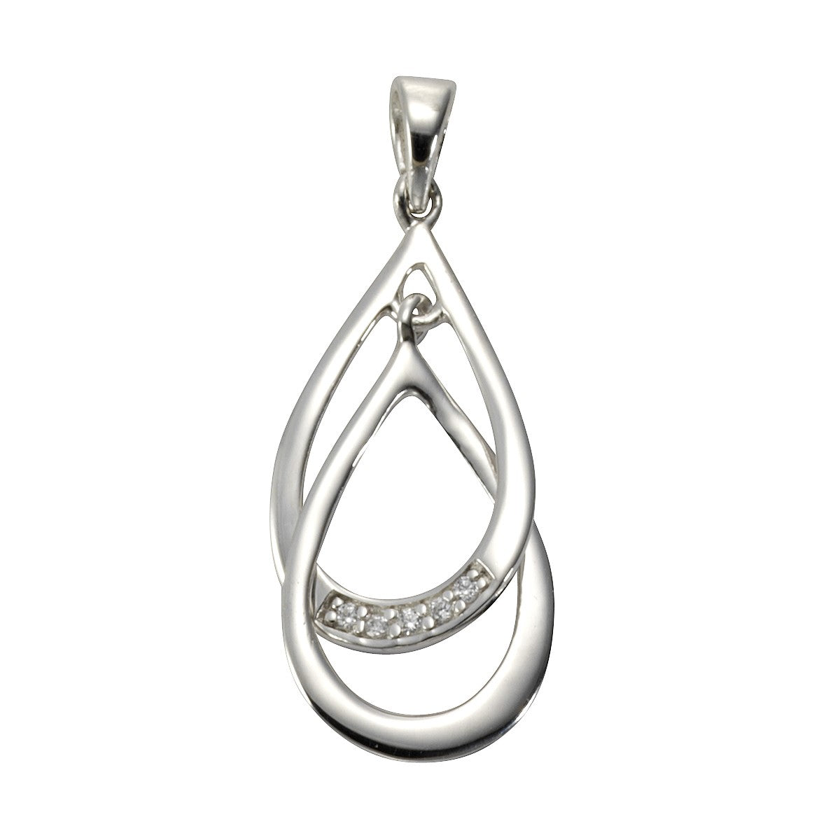 Silver 925 rhodium plated 5x zirconia