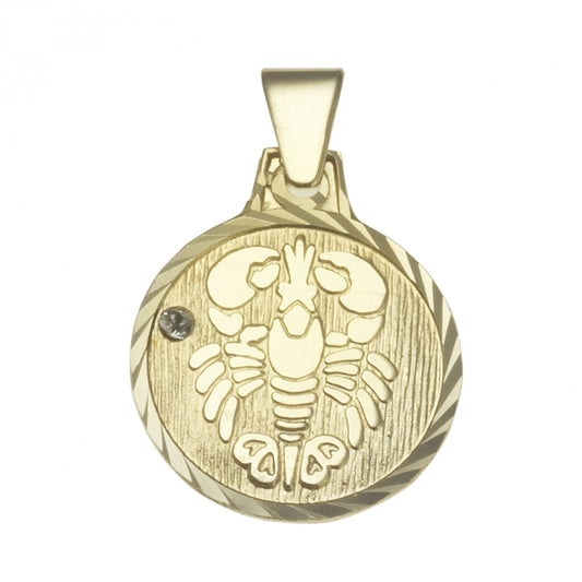 Pendant zodiac sign Cancer 333/- gold 1.7cm crystal