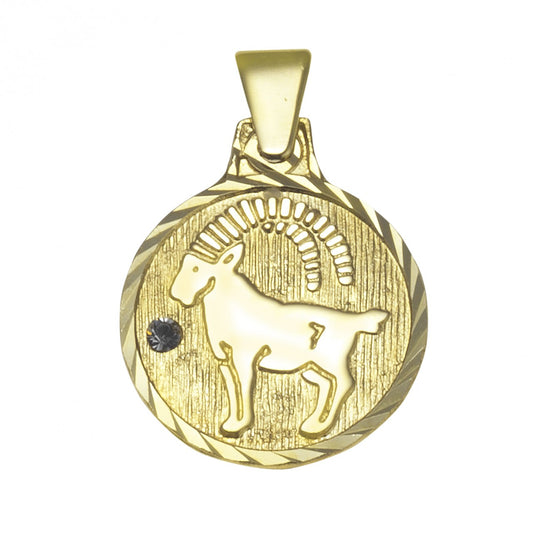 Anhänger Sternzeichen Steinbock 333/- Gold 1,7cm Kristall