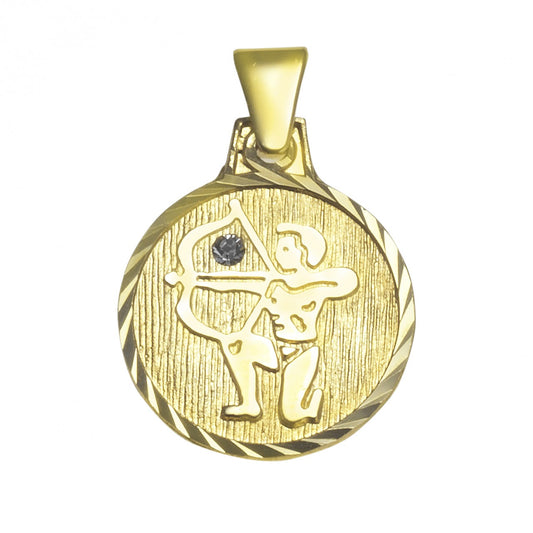 Pendant zodiac sign Sagittarius 333/- gold 1.7cm crystal