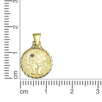 Anhänger Sternzeichen Schütze 333/- Gold 1,7cm Kristall