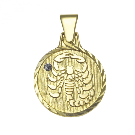 Pendant zodiac sign Scorpio 333/- gold 1.7cm crystal