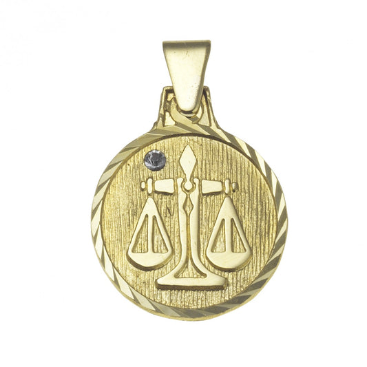 Pendant zodiac sign Libra 333/- gold 1.7cm crystal