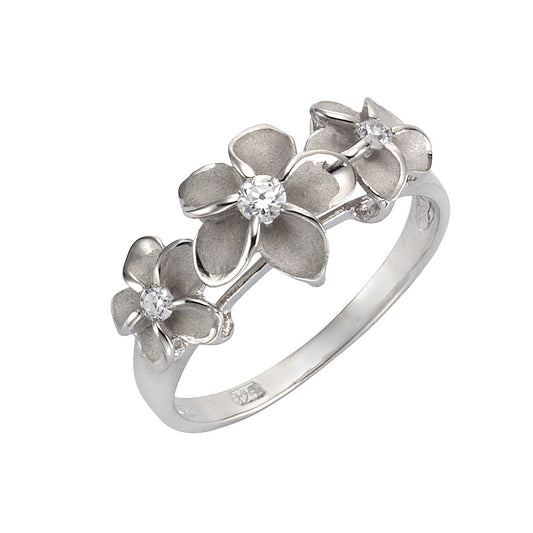 Ring 925/- Sterling Silber rhodiniert Blüten