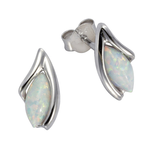 925/- Sterling silver rhodium-plated synthetic opal