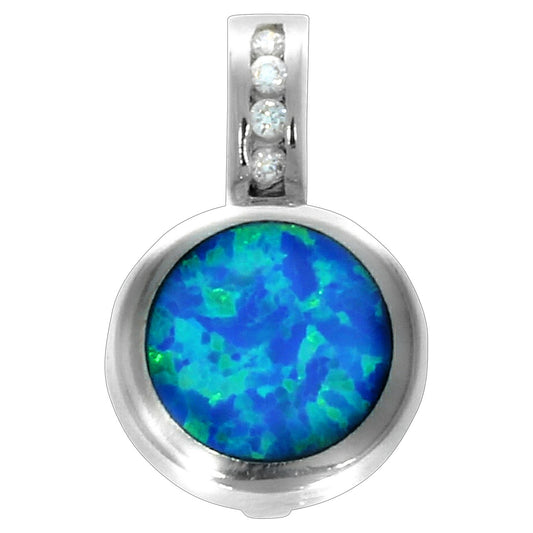 925/- Sterling silver rhodium-plated synthetic opal