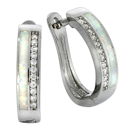 925/- Sterling silver rhodium-plated synthetic opal