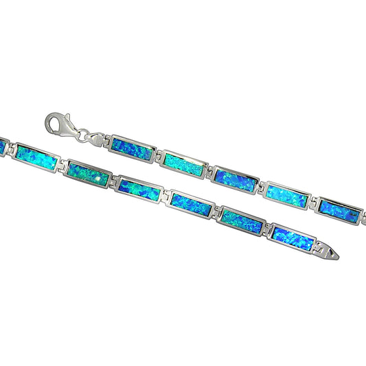 925/- Sterling Silver Opal Blue