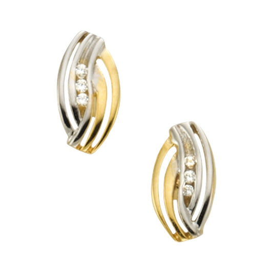 Stud earrings 333/- gold 0.95cm zirconia