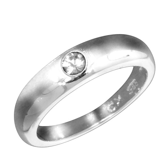 Taufring 925/- Sterling Silber rhodiniert Diamant 0,01ct.