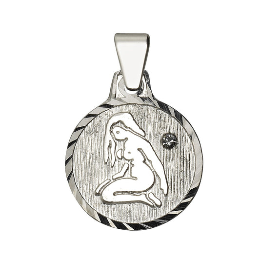 Anhänger Jungfrau 925/- Sterling Silber rhodiniert 1,7cm Kristall