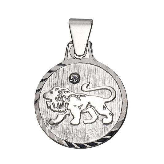 Anhänger Löwe 925/- Sterling Silber rhodiniert 1,7cm Kristall