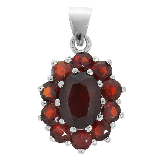 925/- Sterling Silver 11x Garnet