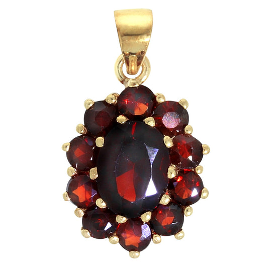 925/- Sterling Silver Gold Plated Garnet