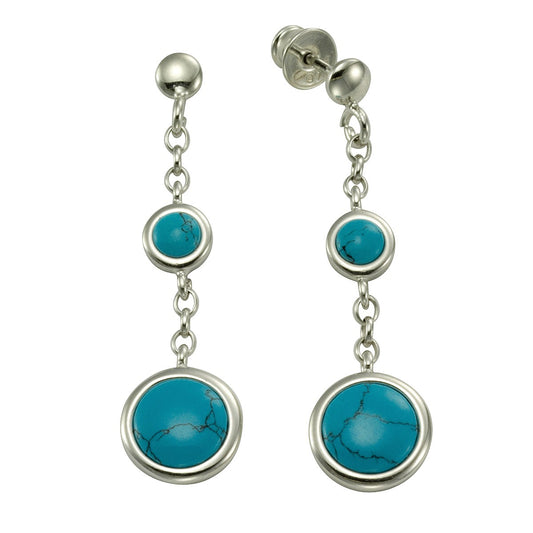 925/- Sterling silver rhodium plated turquoise