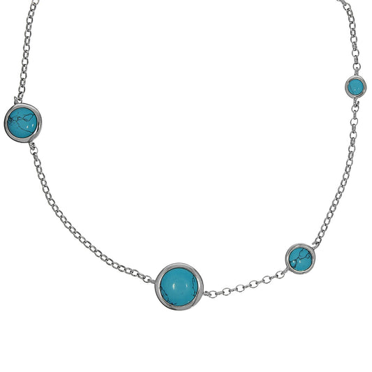 925/- Sterling silver rhodium plated turquoise