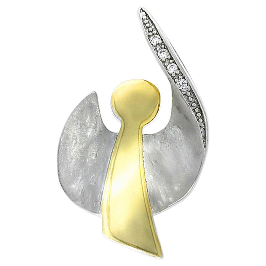 925 silver two-tone angel motif