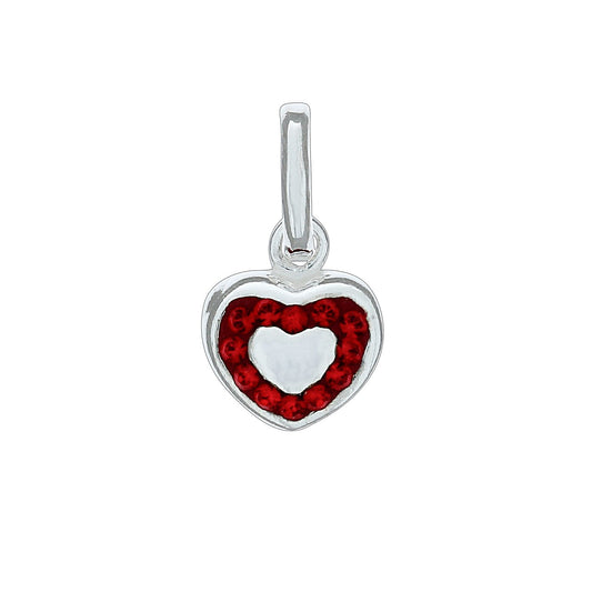 925/- Sterling Silver Heart Crystals