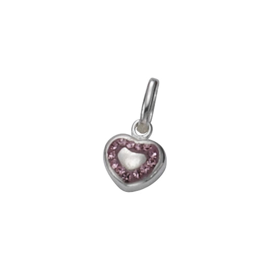 925/- Sterling Silver Heart Crystals