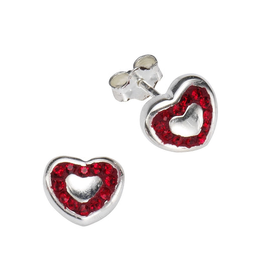 925/- Sterling Silver Heart Crystal