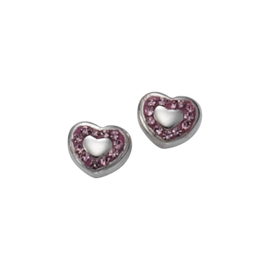 925/- Sterling Silver Heart Crystal