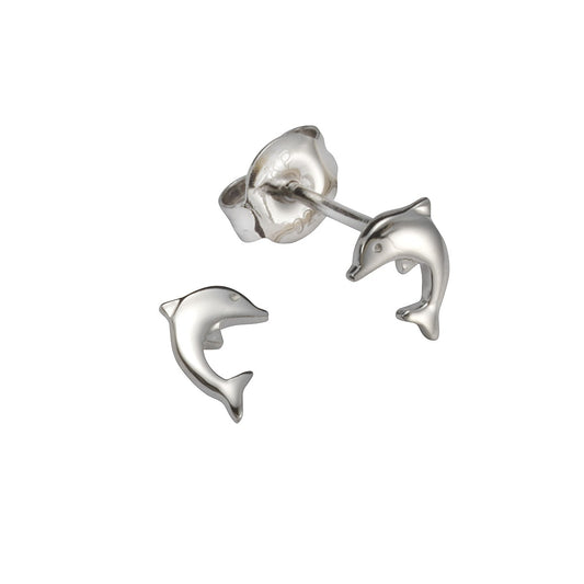 Ohrstecker 925/- Sterling Silber rhod. Delfin