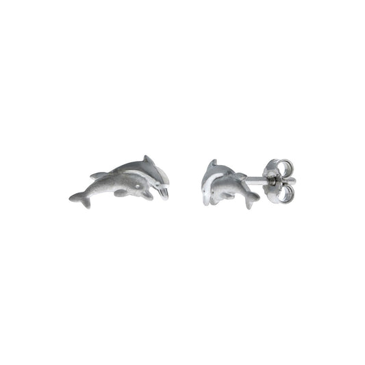 Ohrstecker Delfine 925/- Sterling Silber rhodiniert 1,1cm