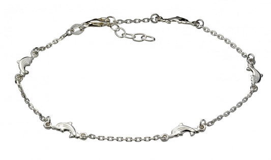 925 silver rhodium-plated dolphin motif