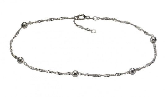 Fußkette 925 Silber mit Kugeln