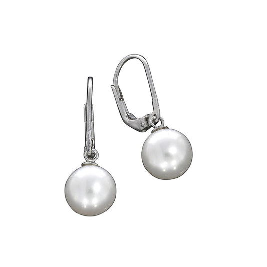 925 silver rhodium-plated with freshwater cultured pearls in white