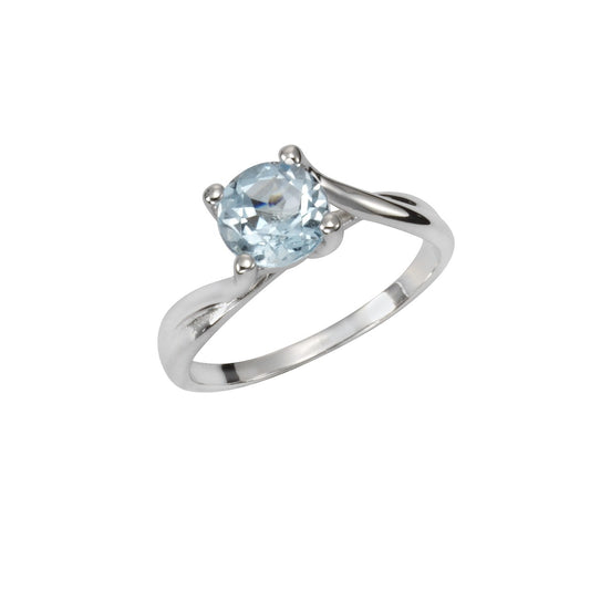 Ring 925/- Sterling Silber rhodiniert Blautopas