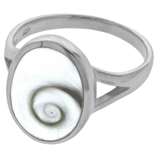 Ring 925 Silber mit Muschel weiß