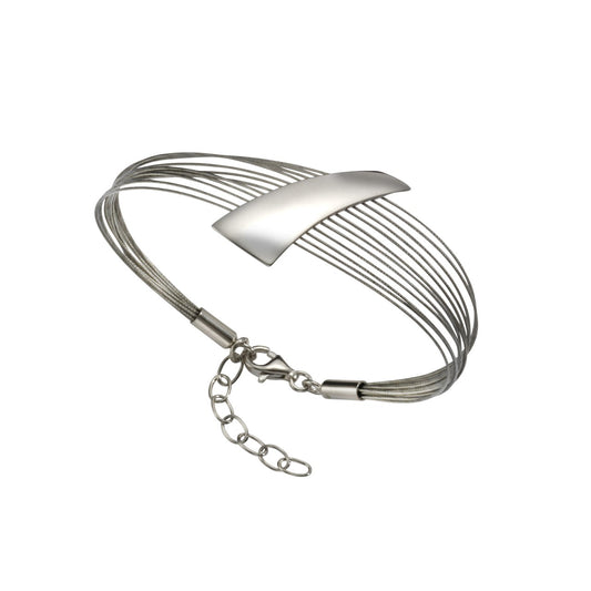 Armband 925/- Sterling Silber rhodiniert + Stahl