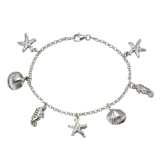 925 silver rhodium-plated maritime motifs