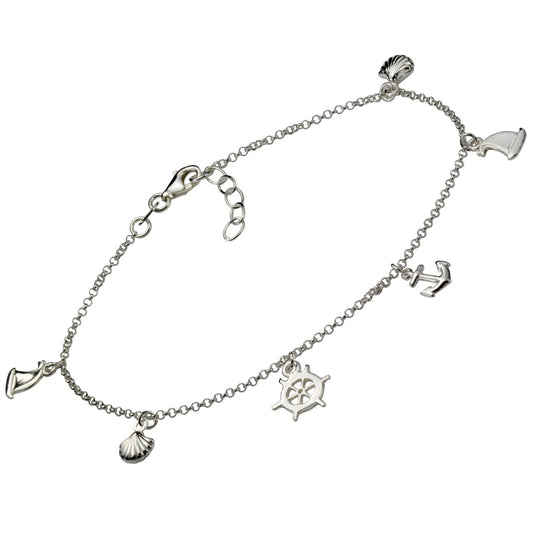 925 sterling silver rhodium-plated maritime motifs