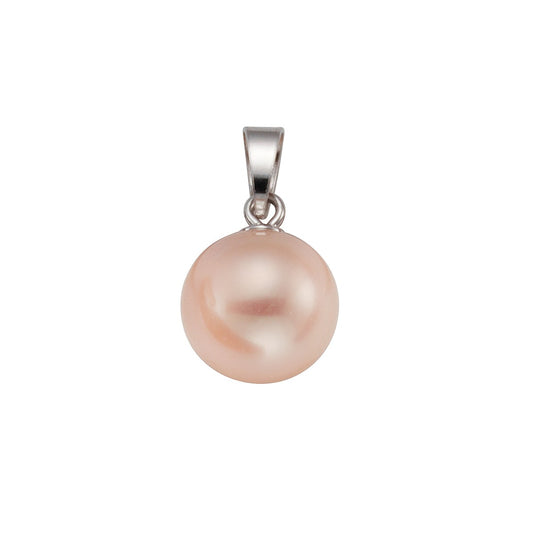 925 silver rhodium-plated freshwater cultured pearl natural pink