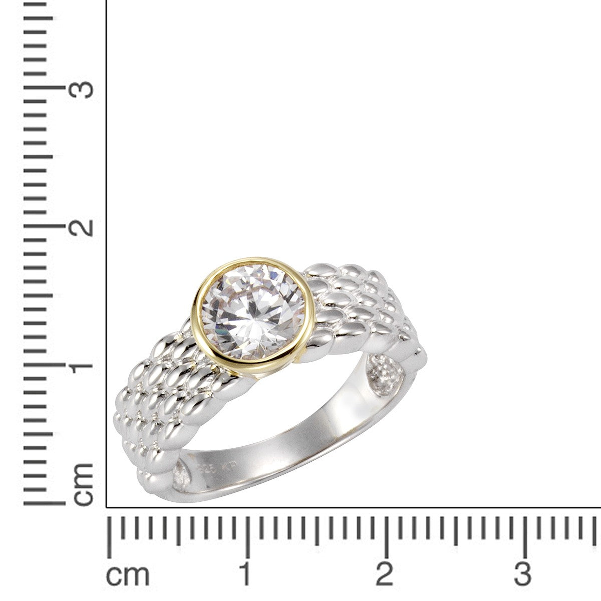 Ring 925/- Sterling Silber vergoldet (teil) Zirkonia