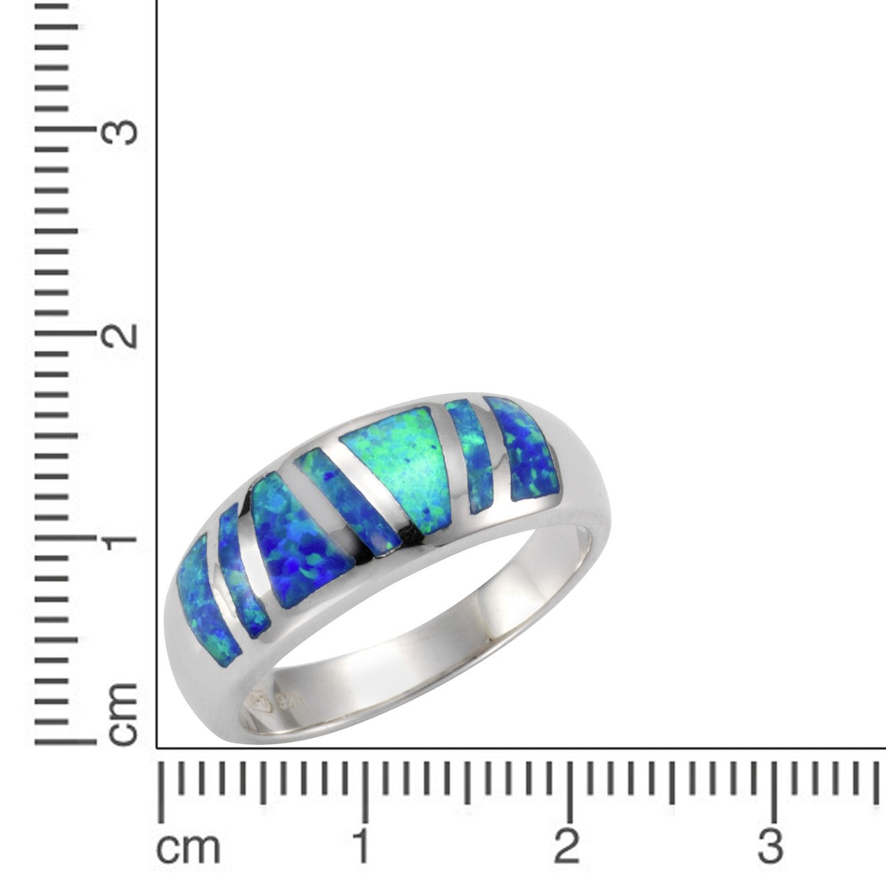 Ring 925/- Sterling Silber synth. Opal