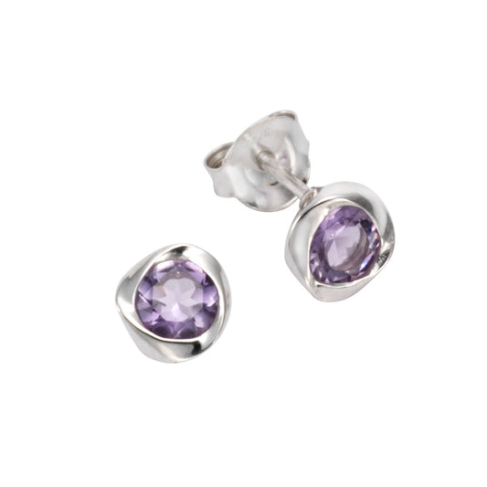 Ohrstecker 925/- Sterling Silber rhodiniert 7cm Amethyst