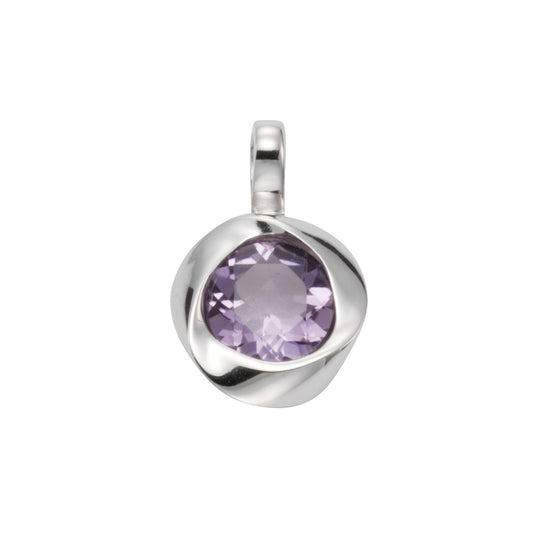 Anhänger 925/- Sterling Silber rhodiniert 2,9cm Amethyst