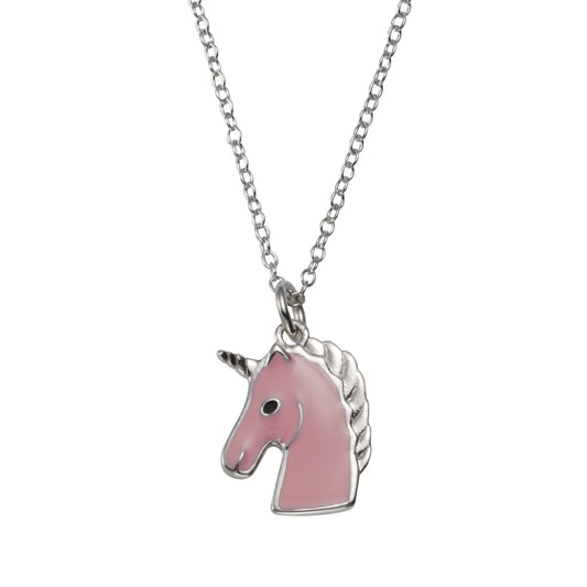 Anhänger Einhorn mit Kette 925/- Sterling Silber rhodiniert 42+5cm